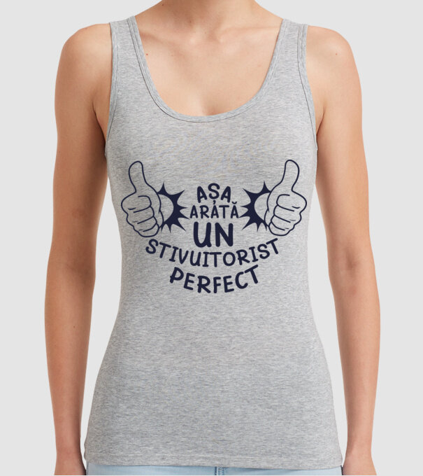Așa arată un STIVUITORIST perfect model gri pe tricou