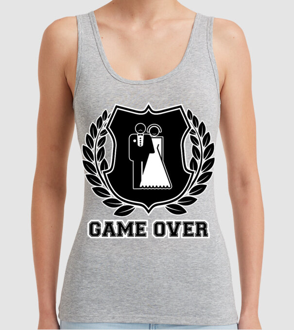 Bachelor GAME OVER model gri pe tricou