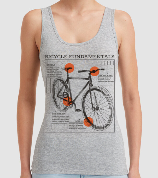 Bicycle fundamentals model gri pe tricou