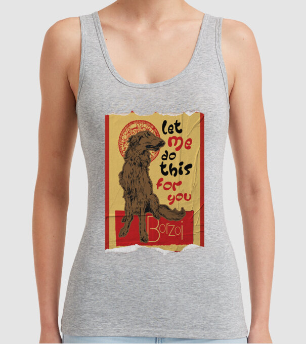 BORZOI retro poster chat noir poster texture model gri pe tricou