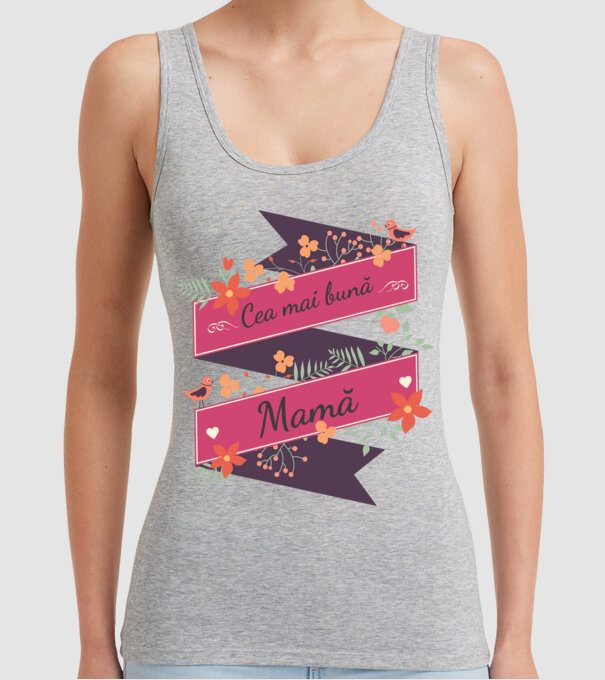 cea mai bună mamă model gri pe tricou