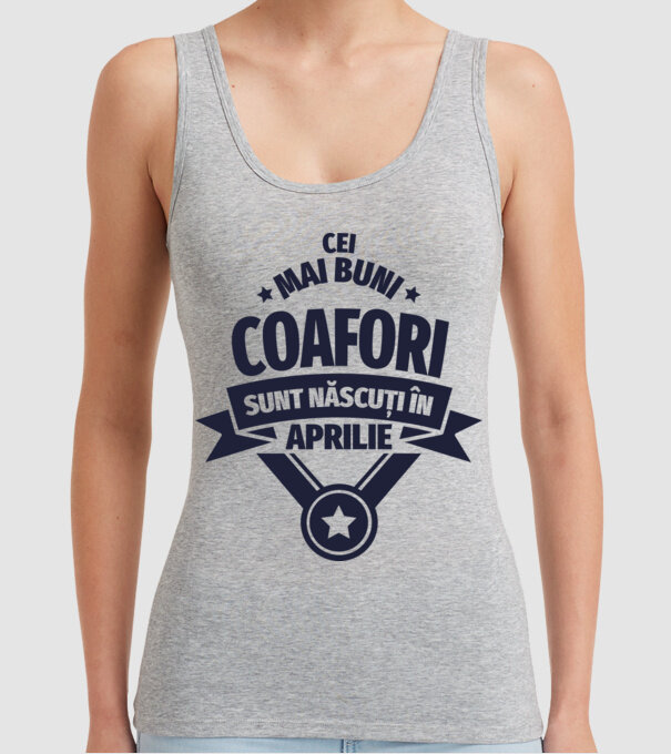 Cei mai buni coafori sunt născuți în Aprilie model gri pe tricou
