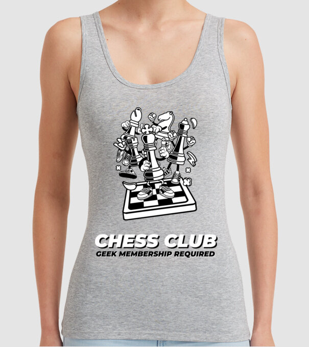chess club model gri pe tricou