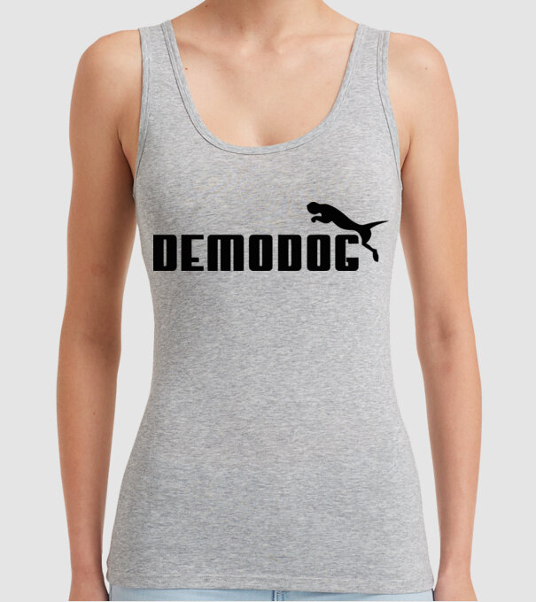 demodog logo black model gri pe tricou