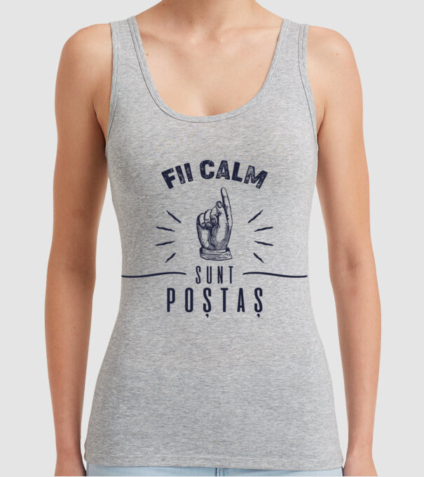 Fii calm, sunt poștaș model gri pe tricou