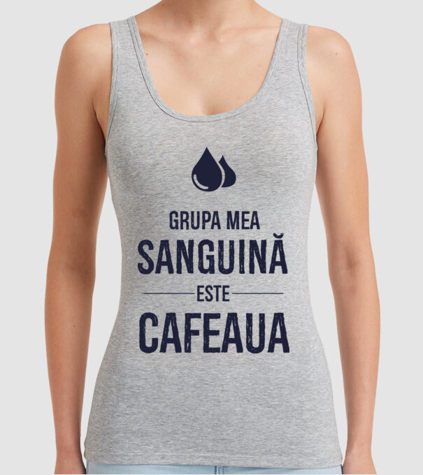 Grupa mea sanguină este cafeaua model gri pe tricou