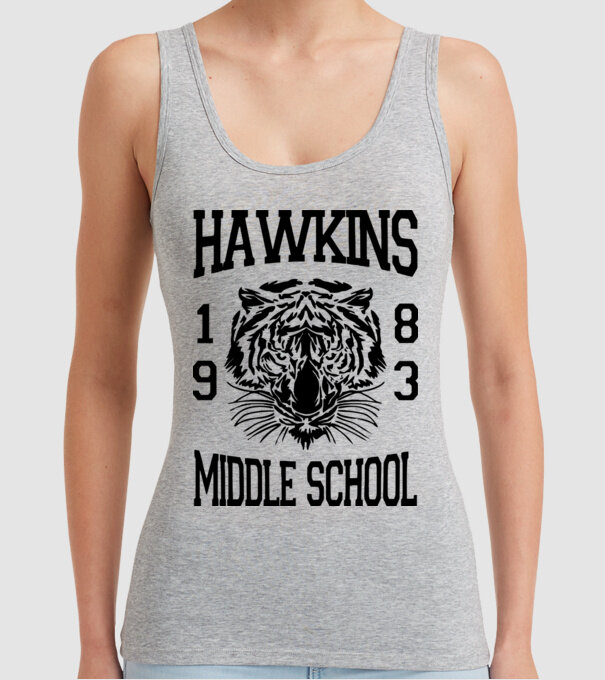hawkins middle school 83 model gri pe tricou