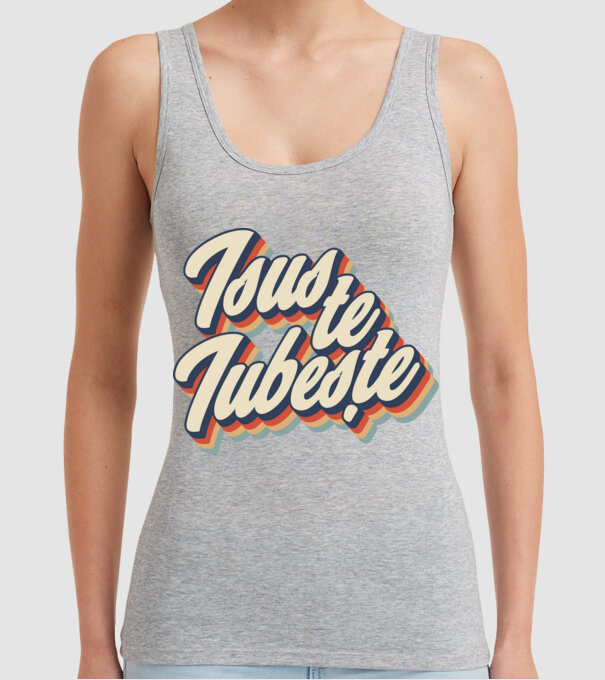 Isus te iubește model gri pe tricou