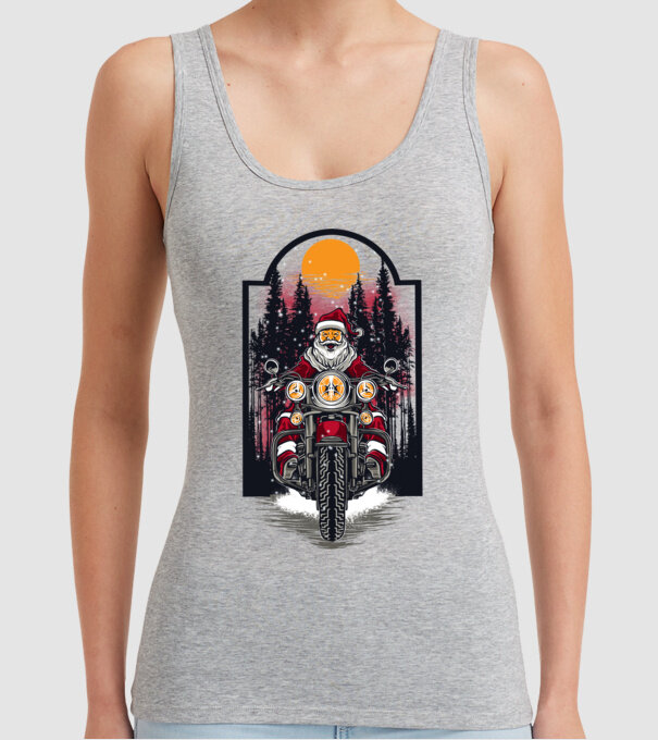 Motor santa model gri pe tricou