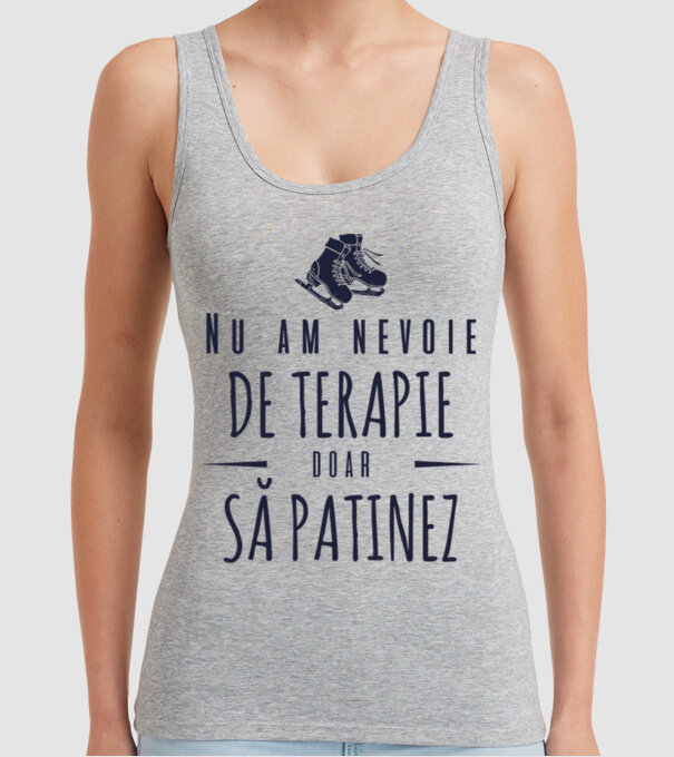 nu am nevoie de terapie doar să patinez model gri pe tricou