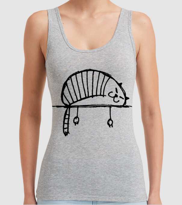 pisică model gri pe tricou
