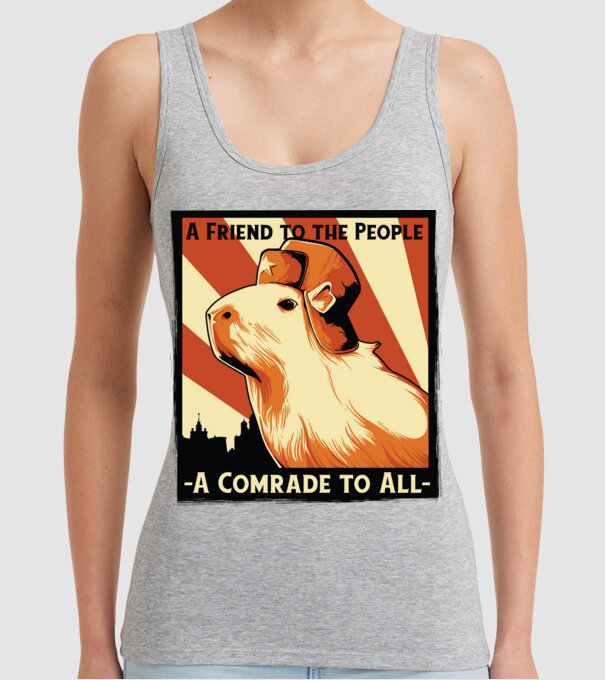 Soviet Capybara model gri pe tricou