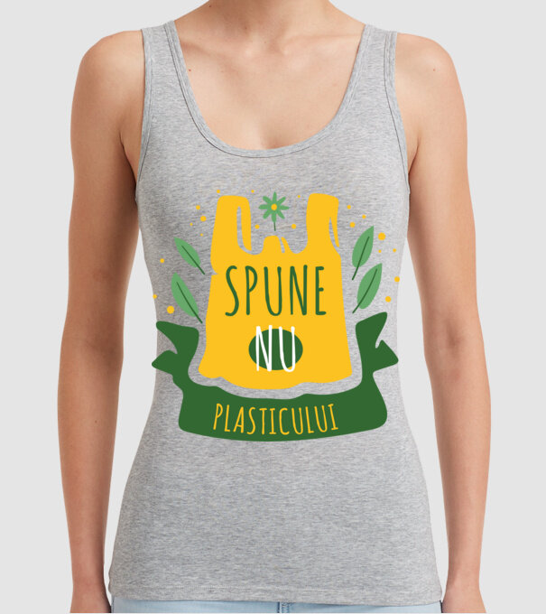 spune nu plasticului model gri pe tricou