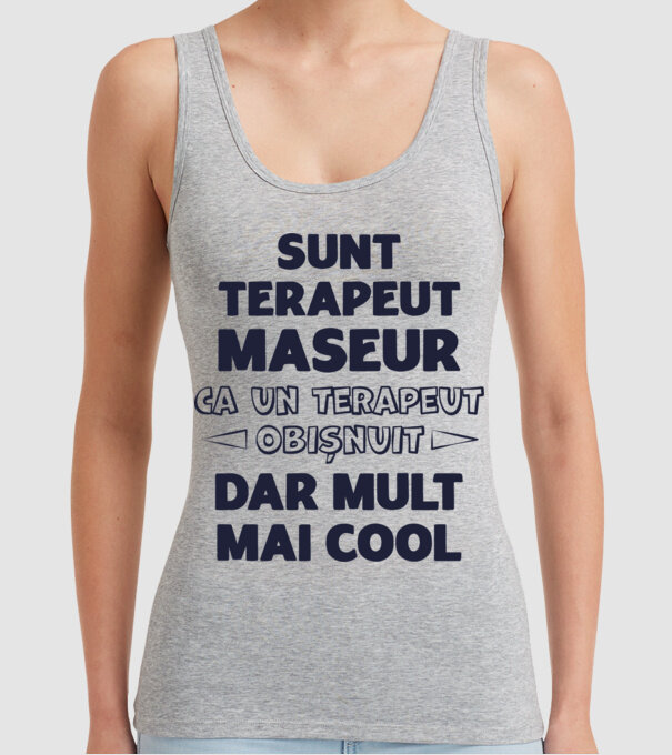 sunt terapeut maseur, ca un terapeut obișnuit, dar mult mai cool model gri pe tricou
