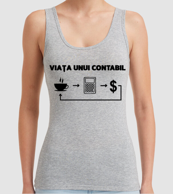 Viața unui contabil model gri pe tricou