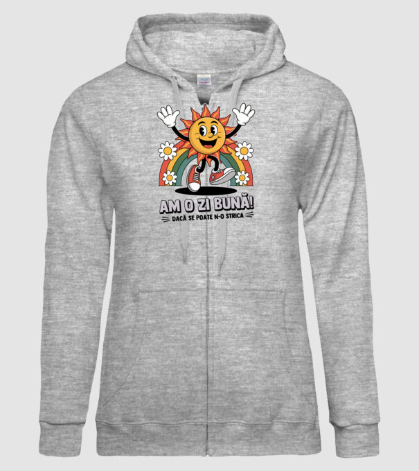 Am o zi bună! model gri pe tricou
