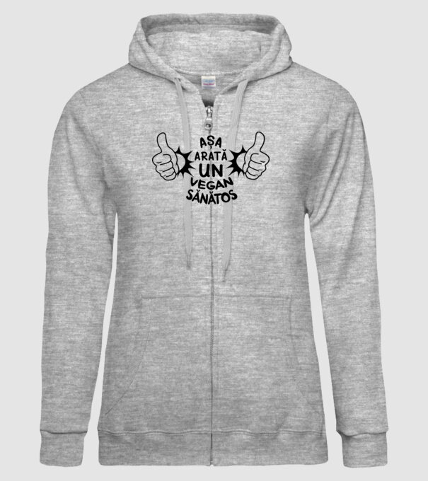 Așa arată un VEGAN sănătos model gri pe tricou