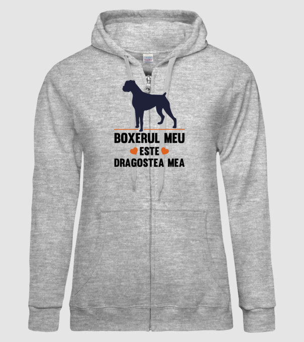boxerul meu este dragostea mea model gri pe tricou