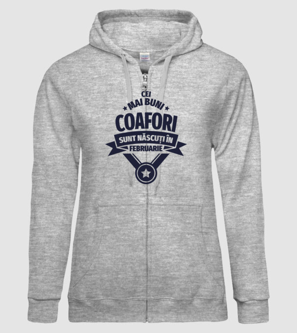 Cei mai buni coafori sunt născuți în Februarie model gri pe tricou