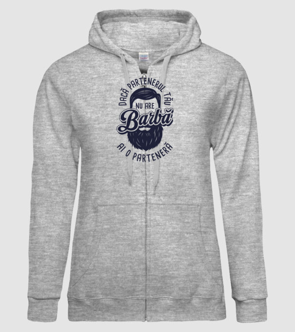 Dacă partenerul tău nu are barbă, ai o parteneră model gri pe tricou