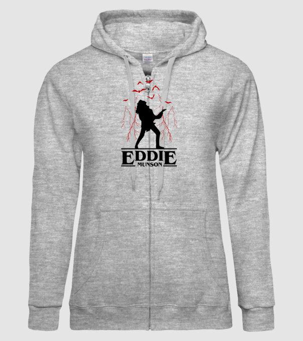 eddie munson stranger things model gri pe tricou