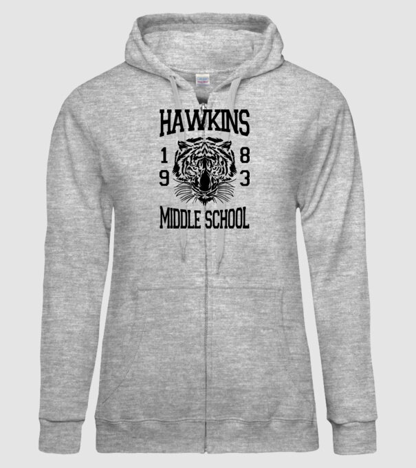 hawkins middle school 83 model gri pe tricou