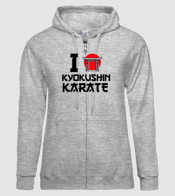 I love Kyokushin Karate model gri pe tricou