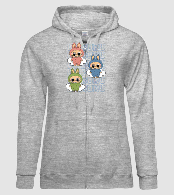 LABUBU model gri pe tricou