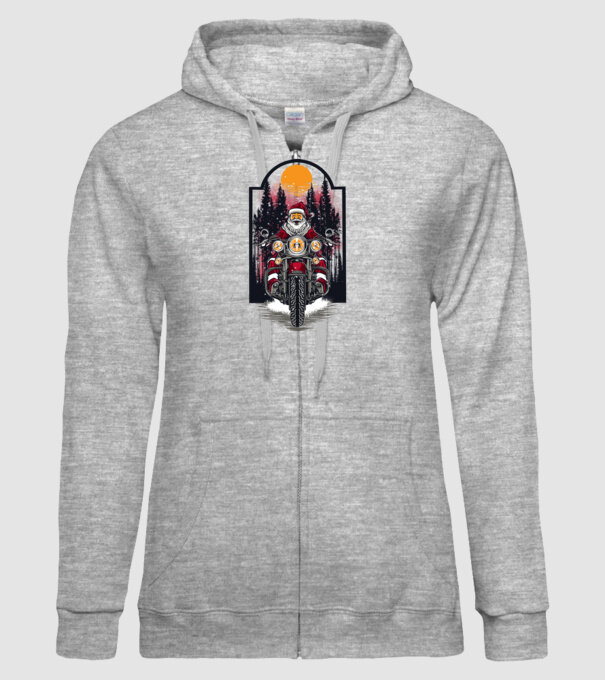 Motor santa model gri pe tricou