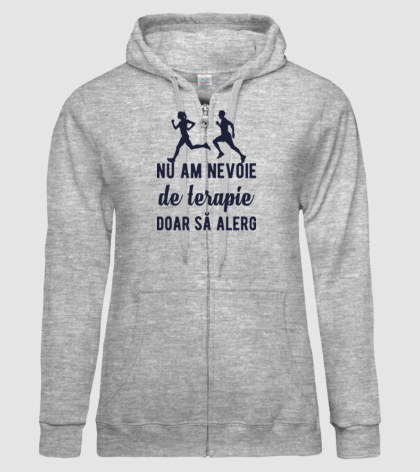 nu am nevoie de terapie, doar să alerg model gri pe tricou