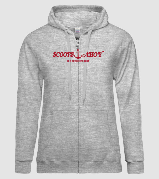 scoops and ahoy stranger things model gri pe tricou