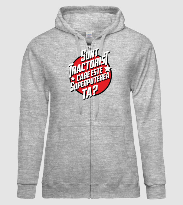 sunt tractorist, care este superputerea ta? model gri pe tricou
