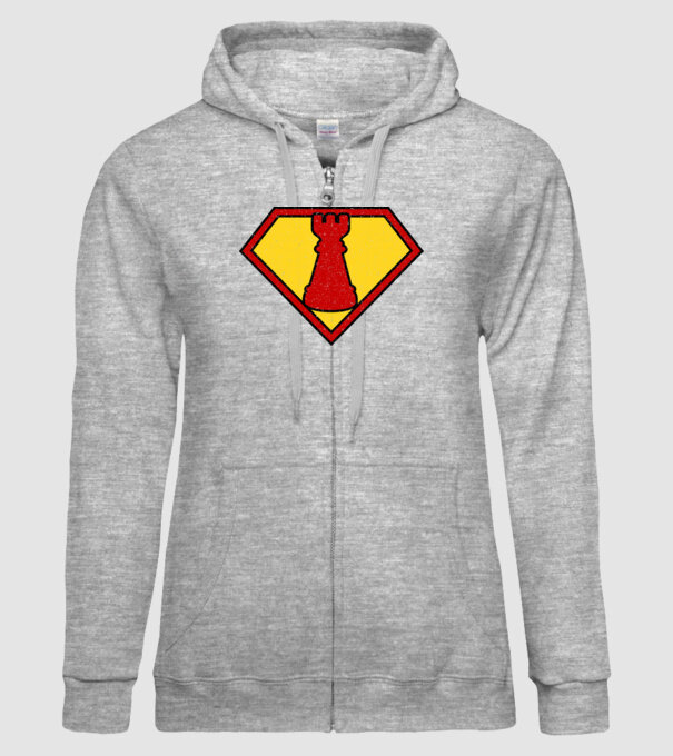 SuperChess turnul de sah model gri pe tricou