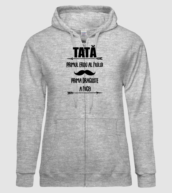 Tată - primul erou al fiului, prima dragoste a fiicei model gri pe tricou