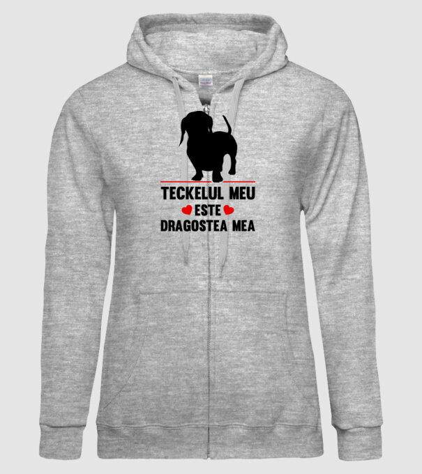 teckelul meu este dragostea mea model gri pe tricou