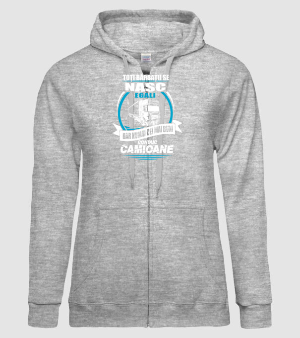 Toți bărbații se nasc egali camioane model gri pe tricou