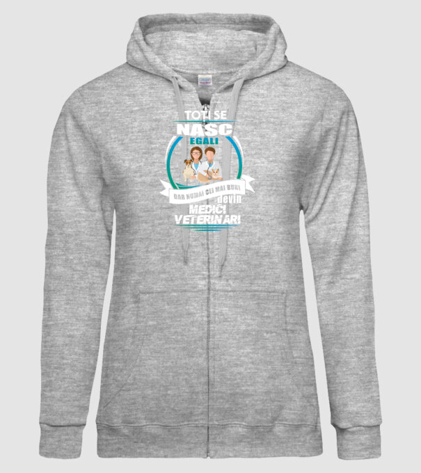 Toți se nasc egali, dar numai cei mai buni devin medici veterinari model gri pe tricou