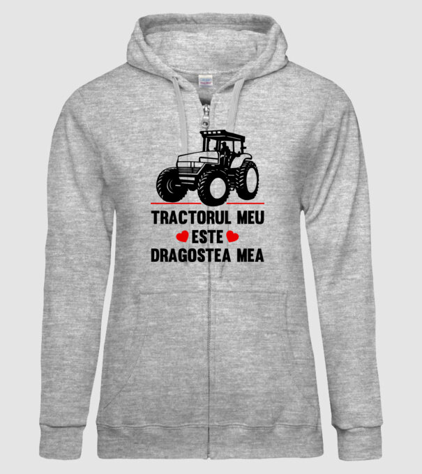 tractorul meu este dragostea mea model gri pe tricou