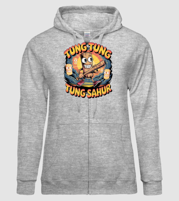 Tung Tung Tung Sahur Retro model gri pe tricou