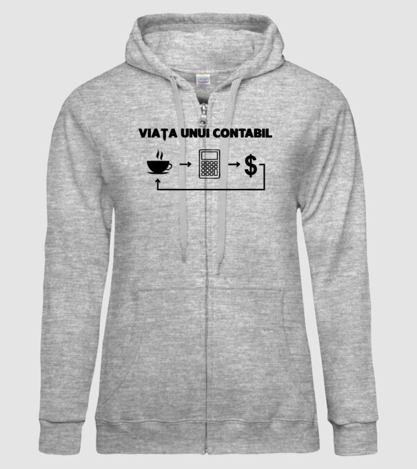 Viața unui contabil model gri pe tricou
