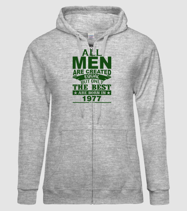 All men are created - 1977 model gri pe tricou