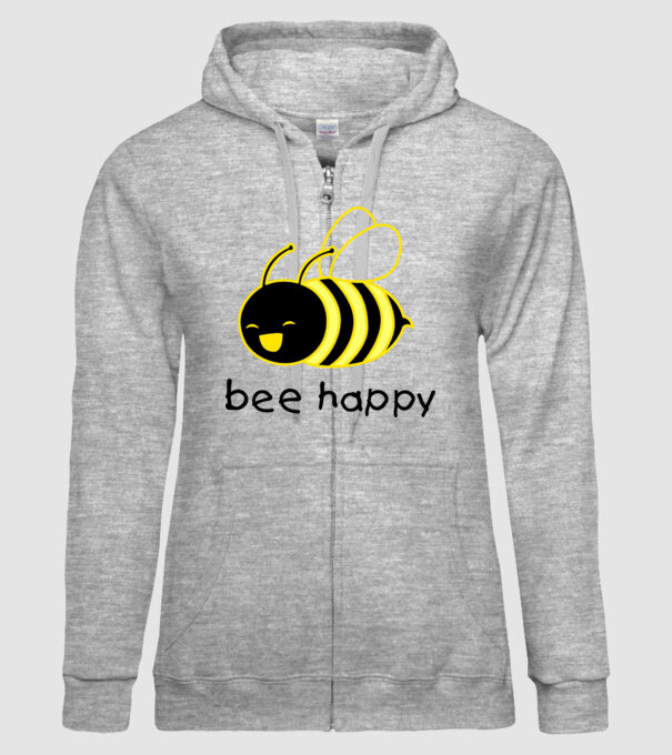bee happy model gri pe tricou
