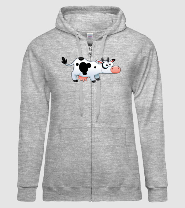 Cow model gri pe tricou