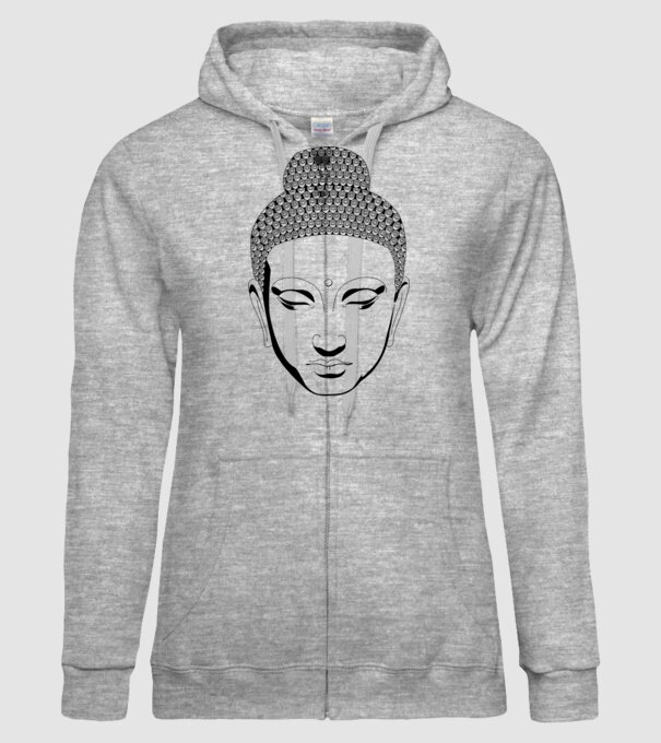 buddhas head model gri pe tricou
