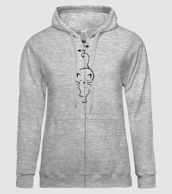 Cat walk model gri pe tricou