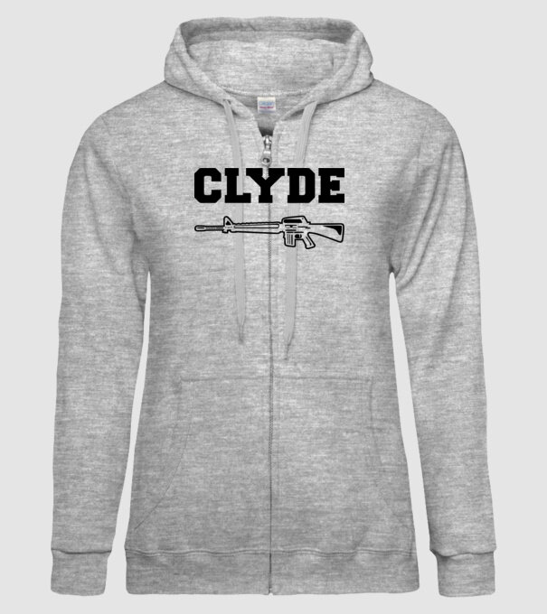 Clyde model gri pe tricou