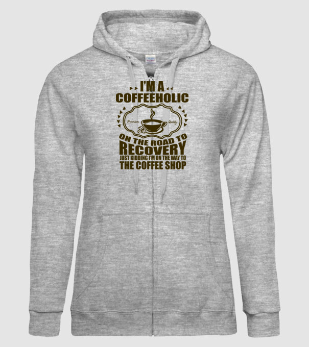 Coffeholic model gri pe tricou