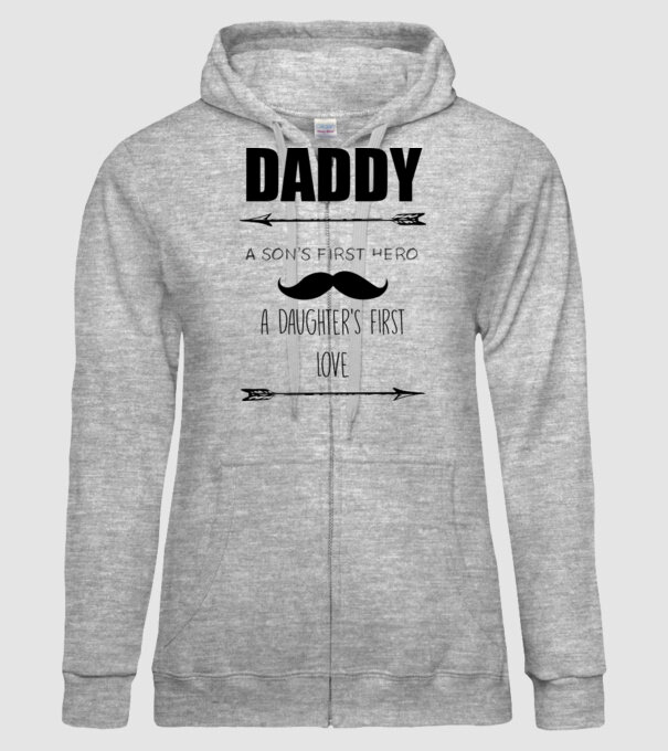 Daddy, a sons first hero, a daughters first love model gri pe tricou