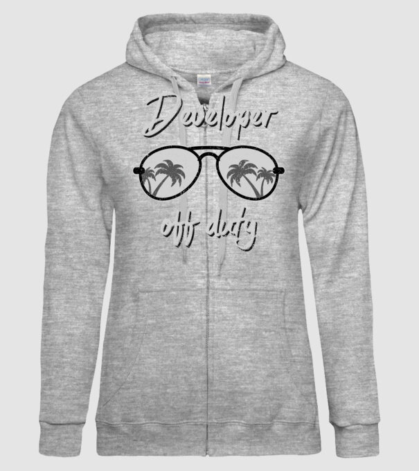 Developer off duty model gri pe tricou