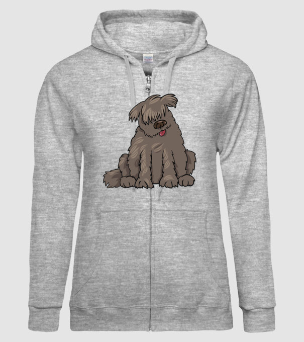 Dog silhouette model gri pe tricou